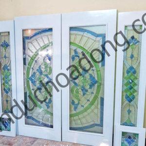 Cửa gỗ kính hoa đồng