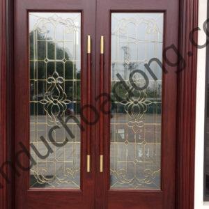 cửa gỗ kính hoa đồng tại Hải phòng