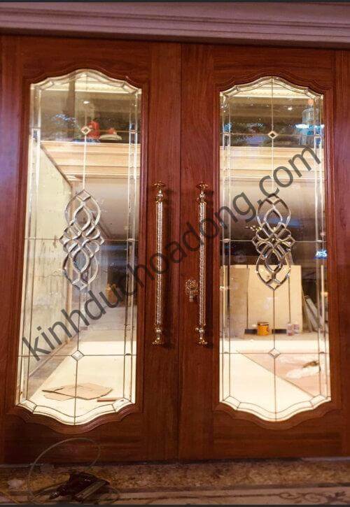 Cửa kính hoa đồng khung gỗ đẹp lắp tại Việt trì, phú thọ